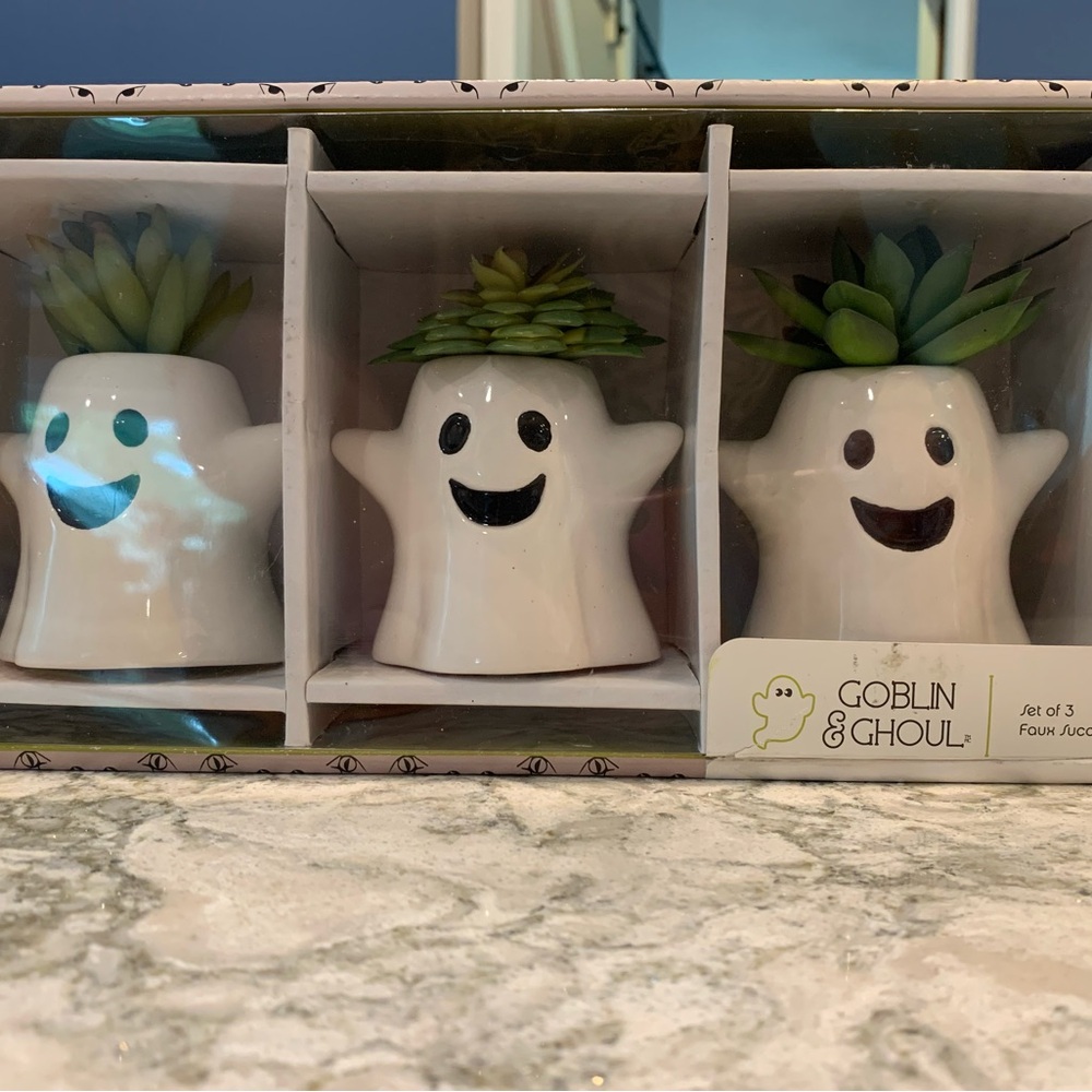 👻 Goblin & Ghoul Ghost Faux Succulent Planters 👻